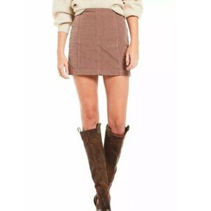 FREE PEOPLE TAN CORDUROY MINI SKIRT SIZE 4